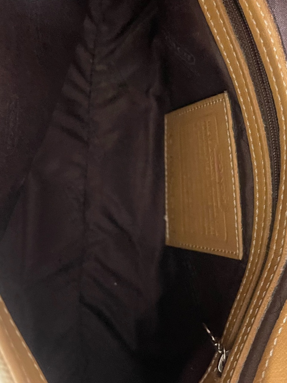 Coach Y2K Cream Canvas Shoulder Bag with Tan Leather Trim - Picture 10 of 11
